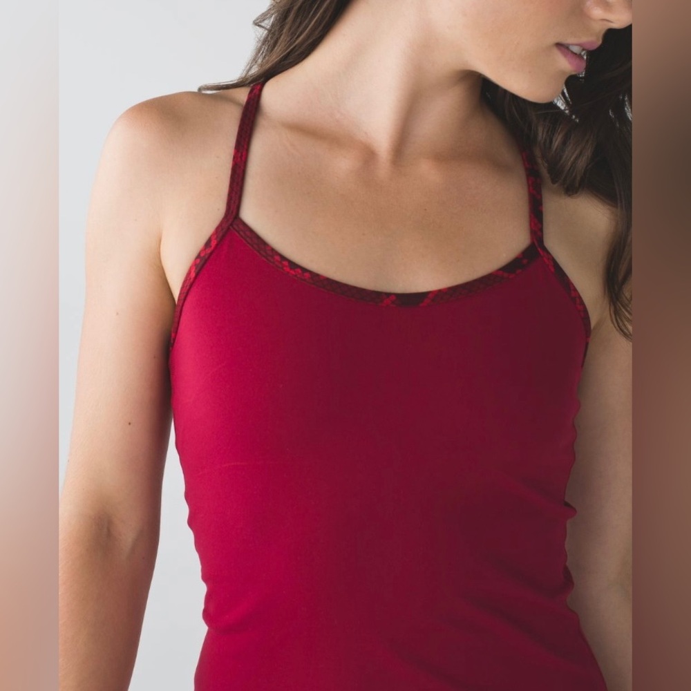 Red Lululemon Power Y Tank top in Cranberry / Ziggy Snake Red Tide Cranberry